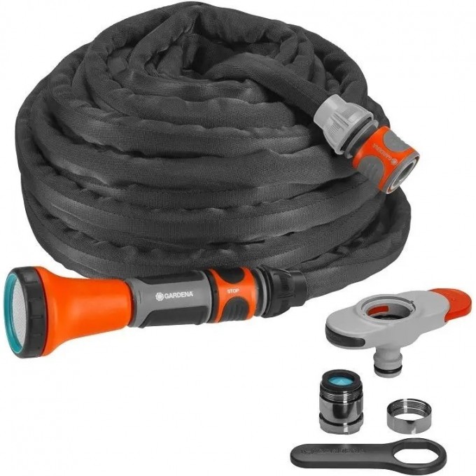 Текстильный шланг GARDENA LIANO 13 мм (1/2"), 10 м с адаптером для крана 18427-32.000.00 Текстильный шланг GARDENA LIANO 13 мм (1/2"), 10 м с адаптером для крана 18427-32.000.00
